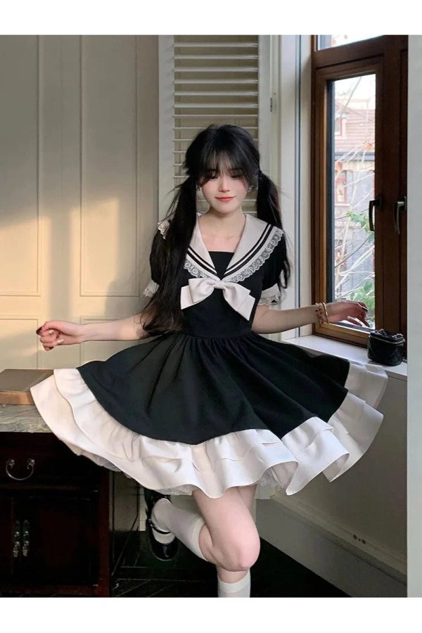 Sailor Sweetheart Ruffle Dress - Cute 2000s Outfits & Y2K Fashion