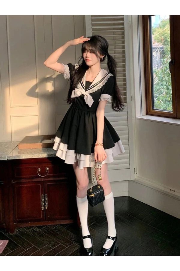 Sailor Sweetheart Ruffle Dress - Cute 2000s Outfits & Y2K Fashion