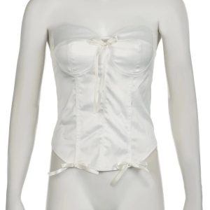 Satin Lace-Up Bustier Top: Perfect for Concerts, Date Nights & Spring Outfits