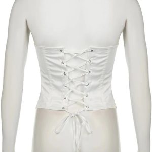 Satin Lace-Up Bustier Top: Perfect for Concerts, Date Nights & Spring Outfits