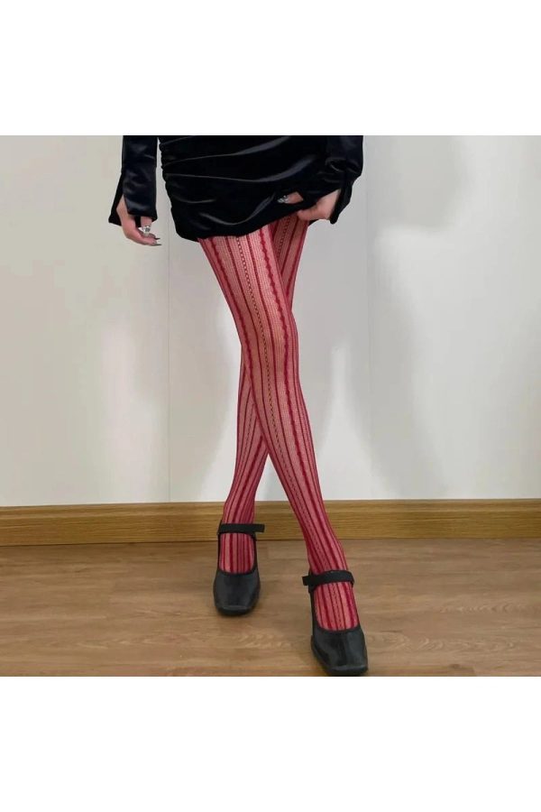 Scarlet Lace Patterned Tights for Stunning Outfits & Fashion Ideas