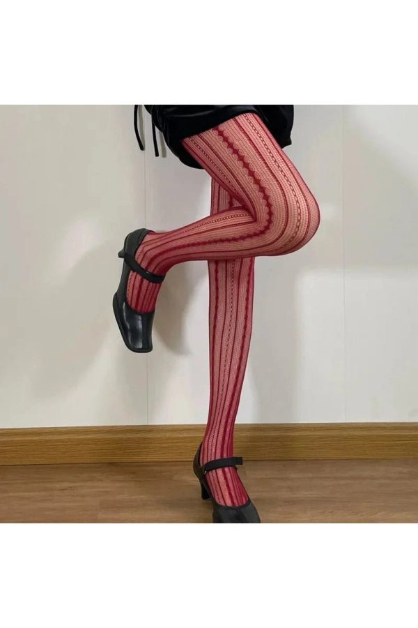 Scarlet Lace Patterned Tights for Stunning Outfits & Fashion Ideas