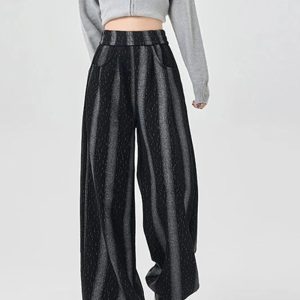 Shadow Stripe Wide-Leg Pants - Cute 2000s Outfits & Y2K Fashion Inspiration