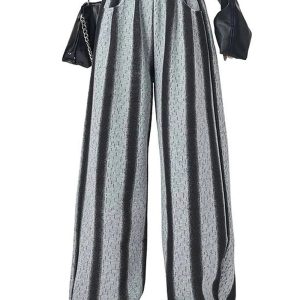 Shadow Stripe Wide-Leg Pants - Cute 2000s Outfits & Y2K Fashion Inspiration