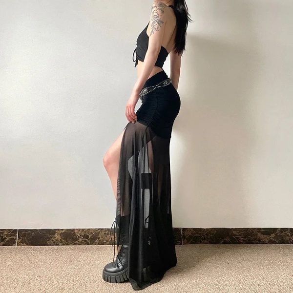 Shadow Veil Sheer Maxi Skirt: Perfect for Spring Outfits & Concert Looks