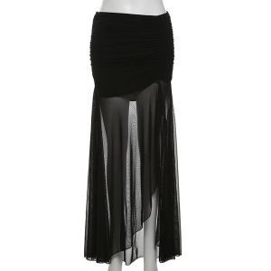 Shadow Veil Sheer Maxi Skirt: Perfect for Spring Outfits & Concert Looks