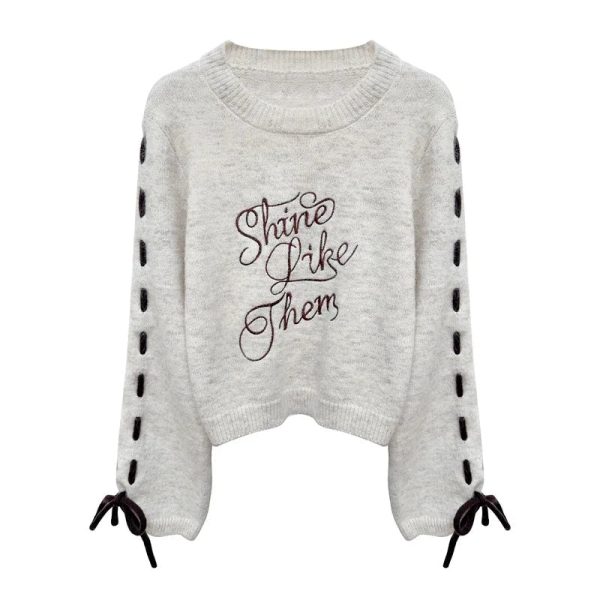 Shine Bright Embroidered Sweater: Perfect for Spring Outfits & Concerts