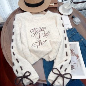 Shine Bright Embroidered Sweater: Perfect for Spring Outfits & Concerts