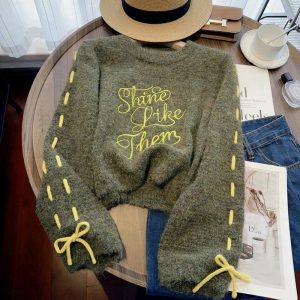 Shine Bright Embroidered Sweater: Perfect for Spring Outfits & Concerts