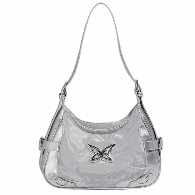 Silver Butterfly Shoulder Bag | Y2K Fashion, Cute 2000s Outfits, Mcbling