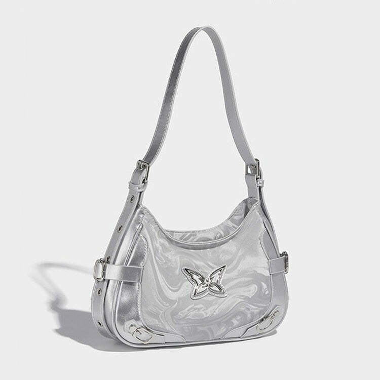 Silver Butterfly Shoulder Bag | Y2K Fashion, Cute 2000s Outfits, Mcbling