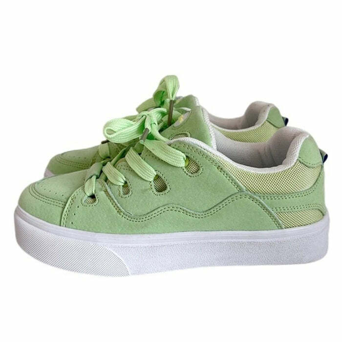 Skater Light Green Sneakers: Perfect for Spring Outfits & Concert Outfit Ideas