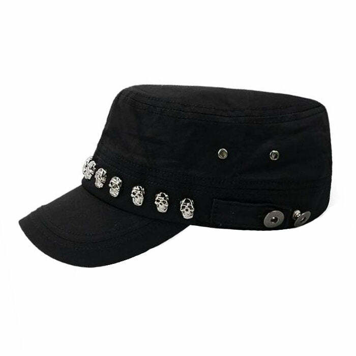 Skull Rivet Cap: Edgy Accessory for Concert Outfits & Casual Looks