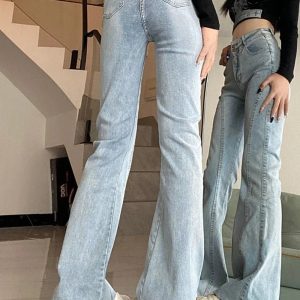 Skywave Stitch Flare Jeans - Cute 2000s Outfits & Y2K Fashion Inspiration