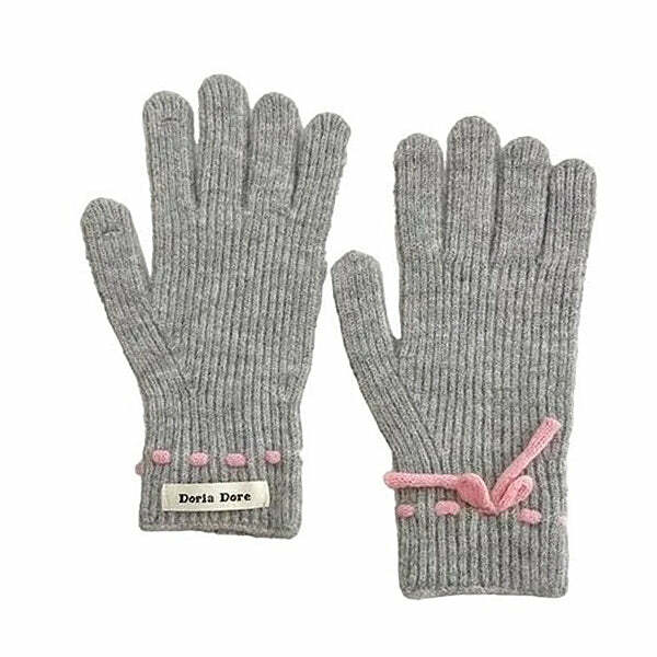 Soft Girl Bow Knit Gloves: Perfect for Spring Outfits & Casual Looks