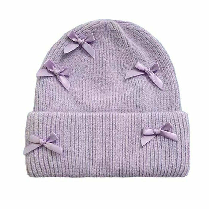 Soft Girl Bows Beanie Hat: Perfect for Spring Outfits & Concert Outfit Ideas