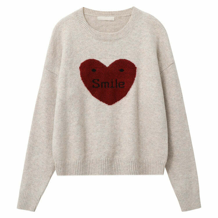 Soft Girl Warm Heart Sweater: Perfect for Spring Outfits & Casual Looks