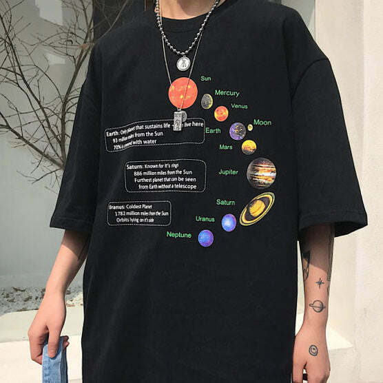 Solar System Oversized Tee: Trendy Outfit Ideas for Casual & Concert Looks