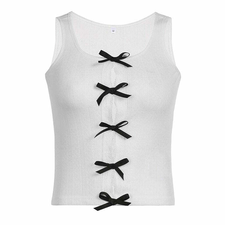 Spliced Y2K Bow Tank Top: Trendy Outfit Ideas for Spring & Beyond