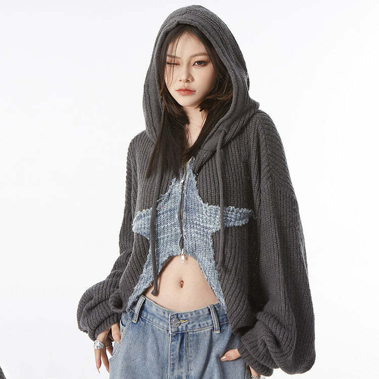 Star Girl Aesthetic Zip Up Knit Hoodie: Trendy Outfit Ideas & Styles