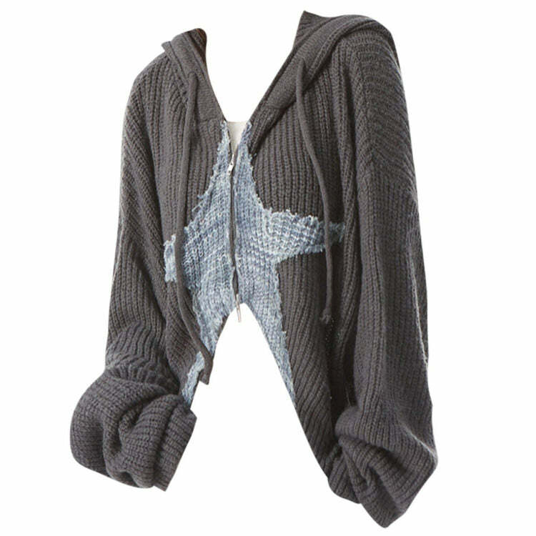 Star Girl Aesthetic Zip Up Knit Hoodie: Trendy Outfit Ideas & Styles