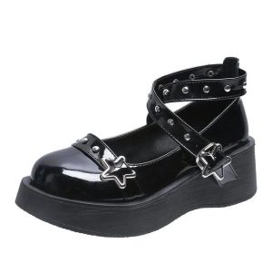 Starry Goth Platform Mary Janes: Perfect for Concerts & Casual Outfits