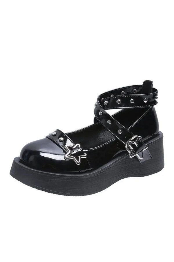 Starry Goth Platform Mary Janes: Perfect for Concerts & Casual Outfits