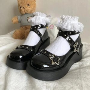 Starry Goth Platform Mary Janes: Perfect for Concerts & Casual Outfits