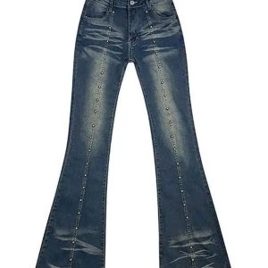 Stellar Studded Flare Jeans: Perfect for Concerts, Casual Outfits