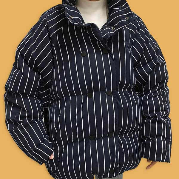 Striped Padded Jacket - Y2K Fashion, Cute 2000s Outfits, McBling Style