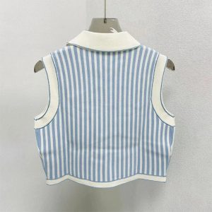 Striped Preppy Knit Polo Top - Cute 2000s Outfits & Y2K Fashion Inspiration