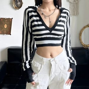 Striped Shadow Crop Hoodie: Trendy Outfit Ideas for Every Occasion