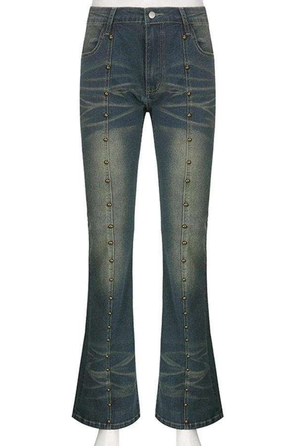 Studded Midnight Flare Jeans: Perfect for Concerts, Casual Outfits