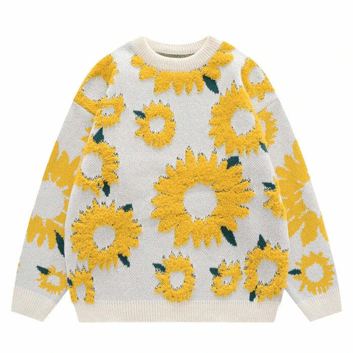 Sunflower Oversized Sweater: Perfect for Spring Outfits & Casual Looks