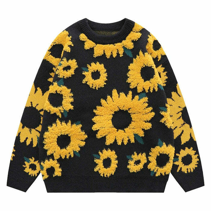 Sunflower Oversized Sweater: Perfect for Spring Outfits & Casual Looks