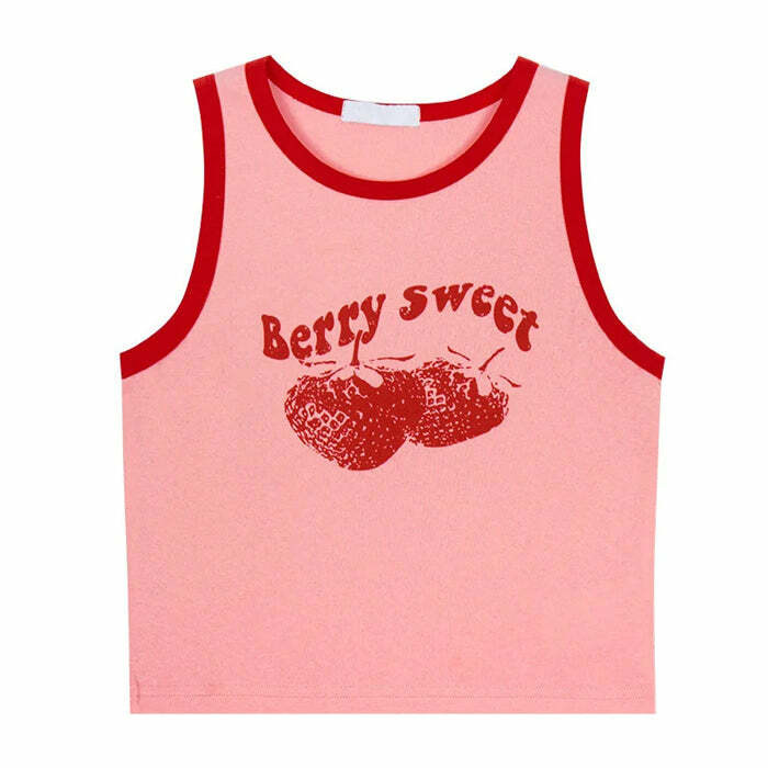 Sweet Berry Tank Top - Cute 2000s Outfits, Y2K Fashion Inspiration