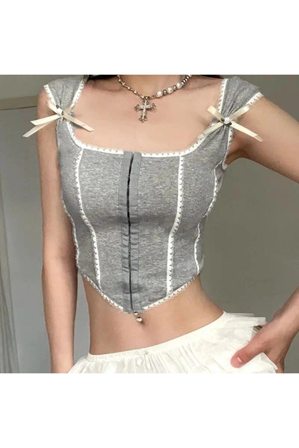 Sweet Bowknot Corset Crop Top: Perfect for Spring Outfits & Date Nights