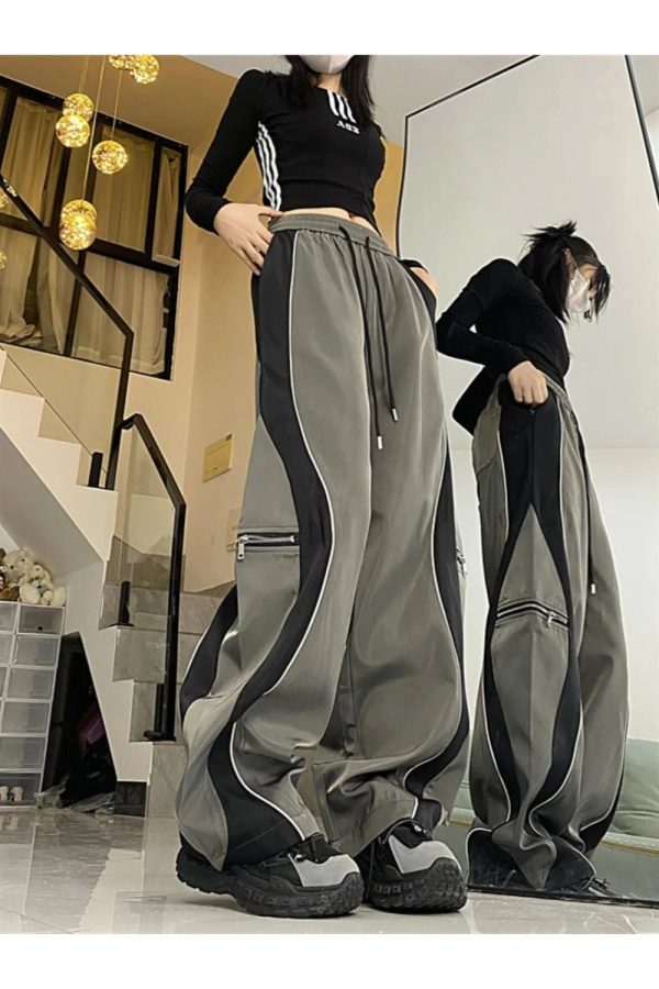 Techwear Contrast Wide-Leg Pants: Trendy Outfit Ideas for Every Occasion