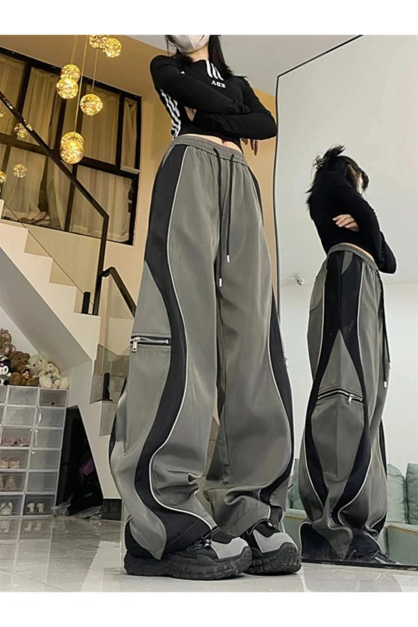 Techwear Contrast Wide-Leg Pants: Trendy Outfit Ideas for Every Occasion