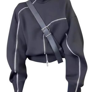 Techwear Zip-Up High Neck Sweater: Stylish Outfit Ideas for Every Occasion