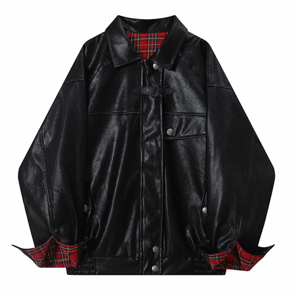 Teen Spirit Grunge Leather Jacket: Perfect for Concerts & Casual Outfits