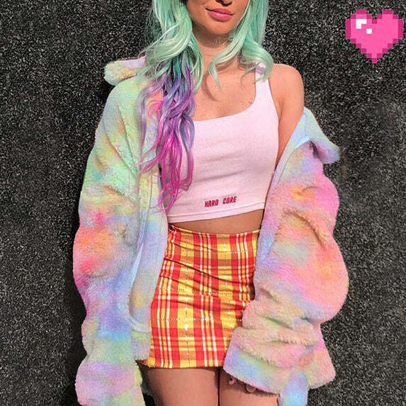 Tie Dye Teddy Jacket - Cute 2000s Outfits, Y2K Fashion Inspiration