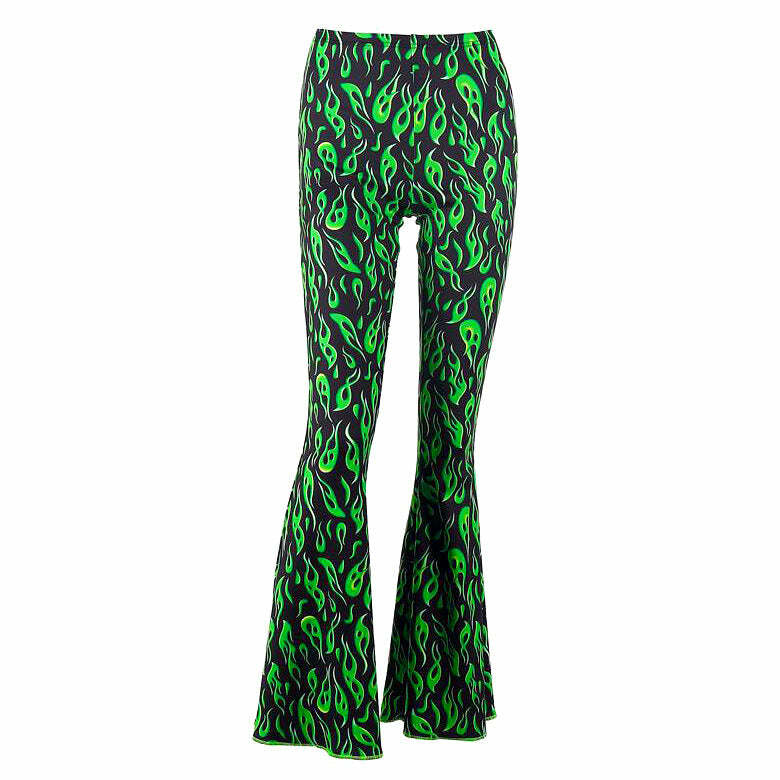 Toxic Flame Flared Pants - Cute 2000s Outfits, Y2K Fashion Inspiration