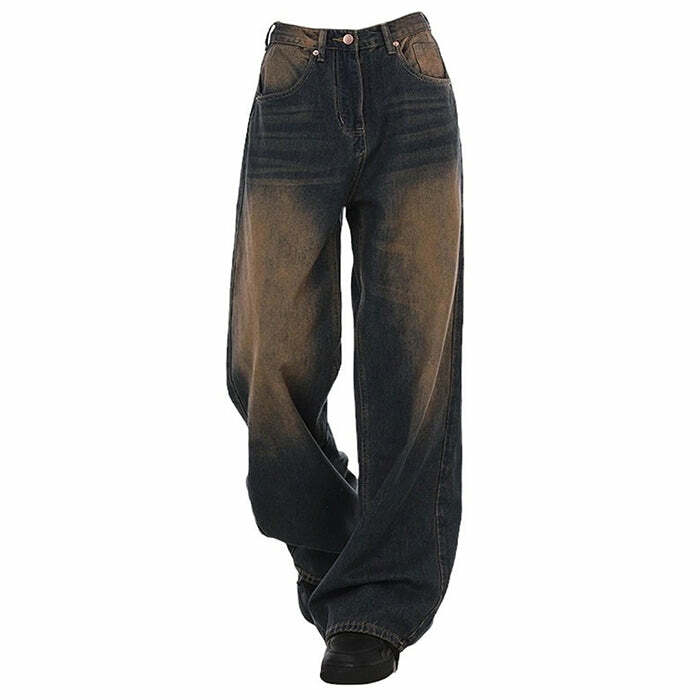 Trendy 90's Kids Jeans in Washed Brown - Perfect for Casual Outfits