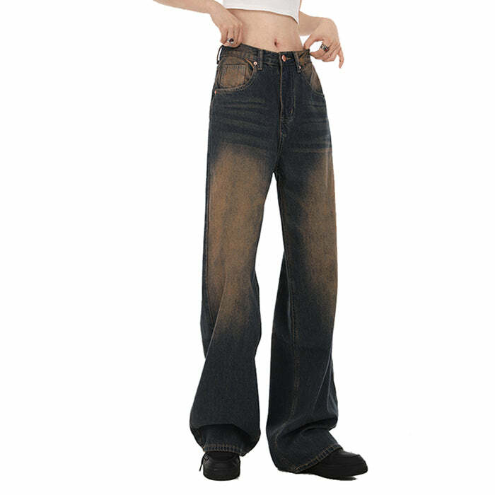 Trendy 90's Kids Jeans in Washed Brown - Perfect for Casual Outfits