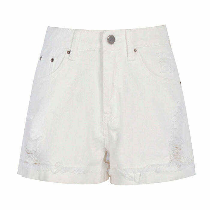 Trendy Aesthetic Outlines Embroidery Shorts for Stylish Spring Outfits