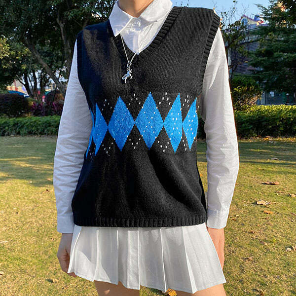 Trendy Argyle Sweater Vest: Perfect for Spring Outfits & Casual Looks