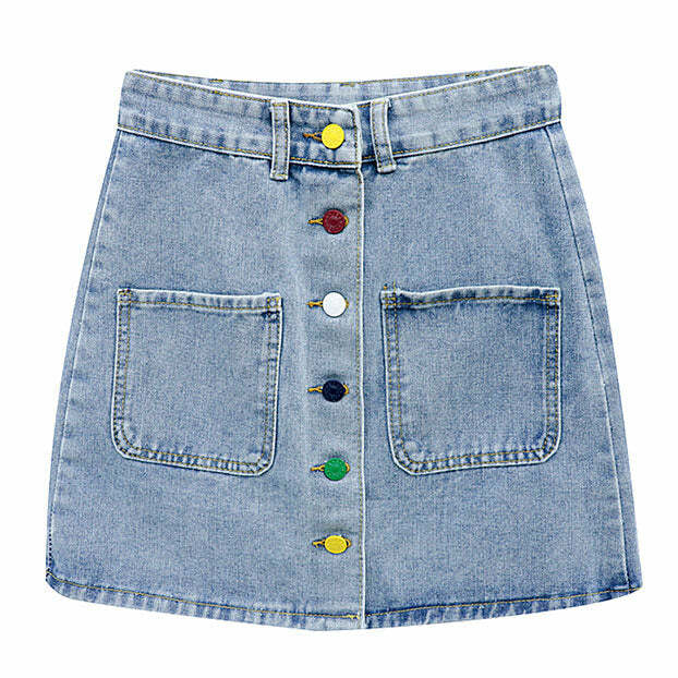 Trendy Artsy Denim Skirt: Perfect for Spring Outfits & Concert Outfit Ideas