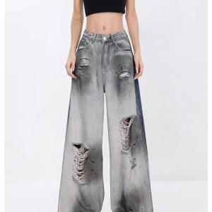 Trendy Ashen Ruin Distressed Jeans: Perfect for Casual Outfits & Concerts