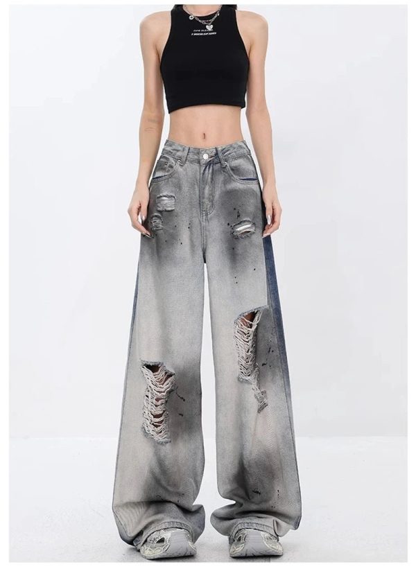 Trendy Ashen Ruin Distressed Jeans: Perfect for Casual Outfits & Concerts